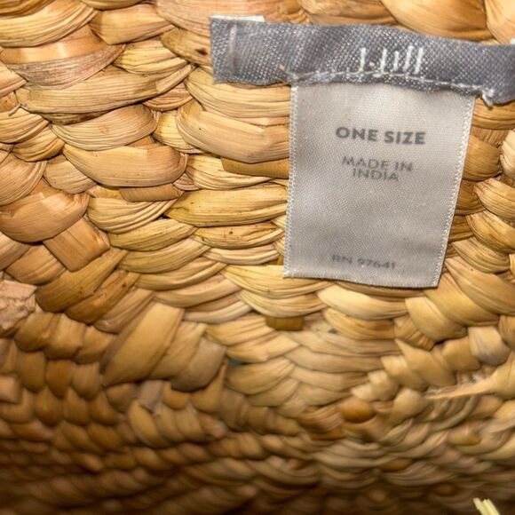 J. Jill Market Round Handwoven Straw Tote Bag with Lemon Embroidery - Picture 7 of 8